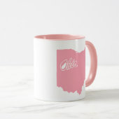 Rosa Staat der Ohio-Form-Tasse Tasse (VorderseiteRechts)