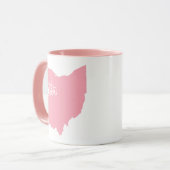 Rosa Staat der Ohio-Form-Tasse Tasse (Vorderseite Links)