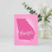 Rosa Staat Georgien Postkarte (Stehend Vorderseite)