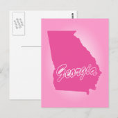 Rosa Staat Georgien Postkarte (Vorne/Hinten)