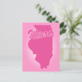 Rosa Staat Illinois Postkarte (Stehend Vorderseite)