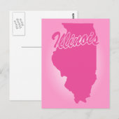 Rosa Staat Illinois Postkarte (Vorne/Hinten)
