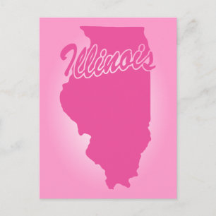 Rosa Staat Illinois Postkarte