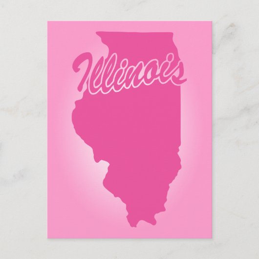 Rosa Staat Illinois Postkarte (Vorderseite)
