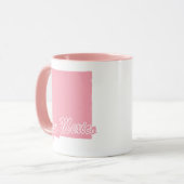 Rosa Staat in New Mexico Form Tasse (Vorderseite Links)