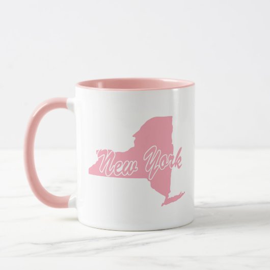 Rosa Staat in New York Form Tasse (Links)