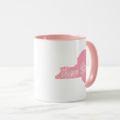 Rosa Staat in New York Form Tasse (VorderseiteRechts)
