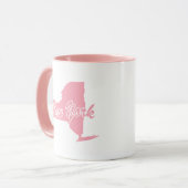 Rosa Staat in New York Form Tasse (Vorderseite Links)