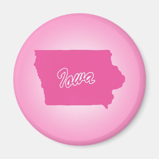 Rosa Staat Iowa Magnet (Vorne)