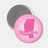 Rosa Staat Mississippi Magnet (Vorderseite/Rückseite)