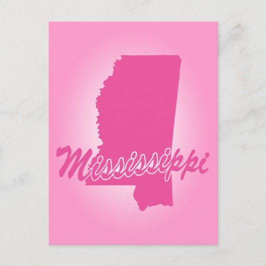 Rosa Staat Mississippi Postkarte (Vorderseite)