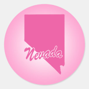 Rosa Staat Nevada Klassischer Rundsticker Runder Aufkleber