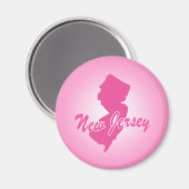 Rosa Staat New Jersey Magnet (Vorderseite/Rückseite)