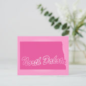 Rosa Staat North Dakota Postkarte (Stehend Vorderseite)