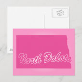Rosa Staat North Dakota Postkarte (Vorne/Hinten)