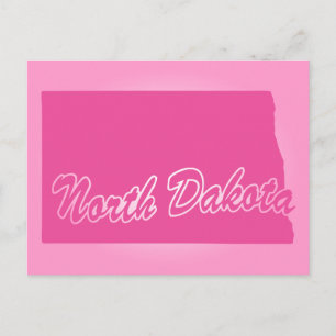 Rosa Staat North Dakota Postkarte