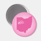 Rosa Staat Ohio Magnet (Vorderseite/Rückseite)
