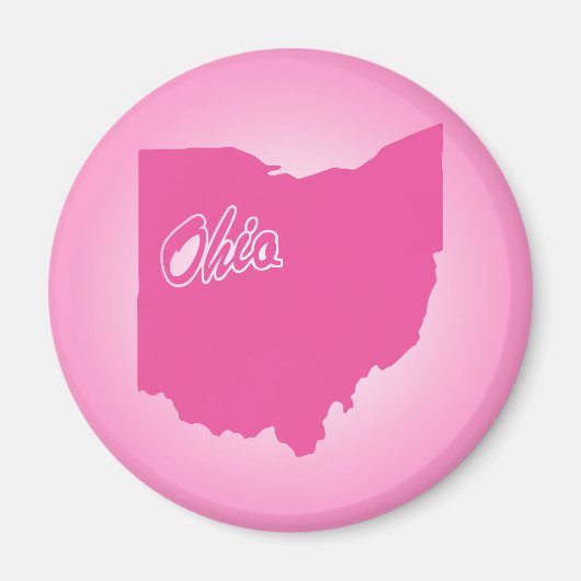 Rosa Staat Ohio Magnet (Vorne)