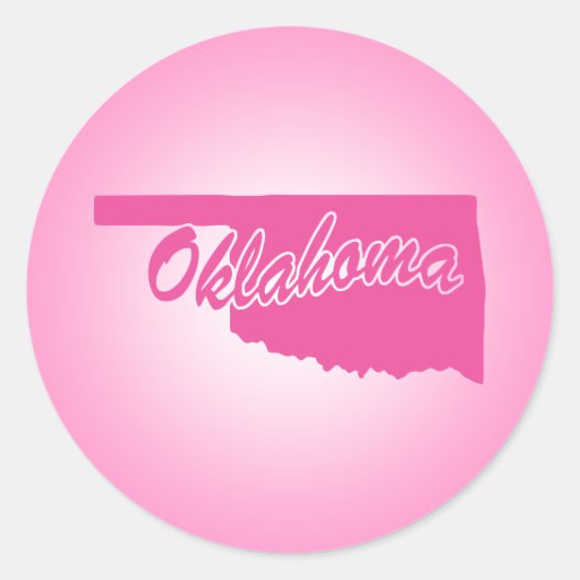 Rosa Staat Oklahoma Klassischer Rundaufkleber Runder Aufkleber (Vorderseite)