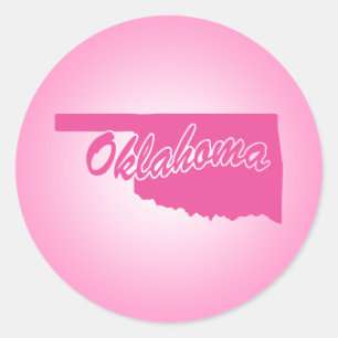 Rosa Staat Oklahoma Klassischer Rundaufkleber Runder Aufkleber