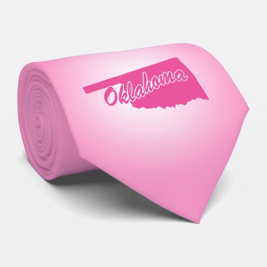 Rosa Staat Oklahoma Krawatte (Gerollt)