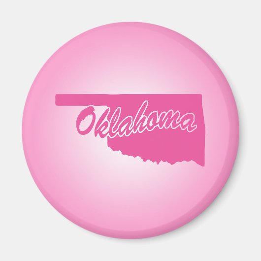 Rosa Staat Oklahoma Magnet (Vorne)