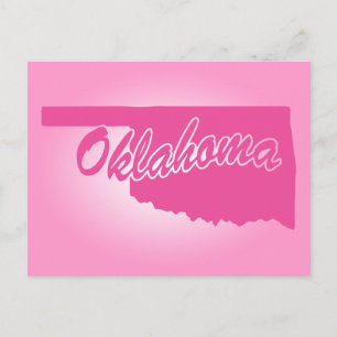 Rosa Staat Oklahoma Postkarte