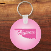 Rosa Staat Oklahoma Schlüsselanhänger (Vorderseite)