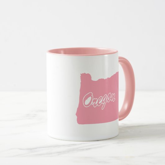 Rosa Staat Oregon Form Tasse (VorderseiteRechts)