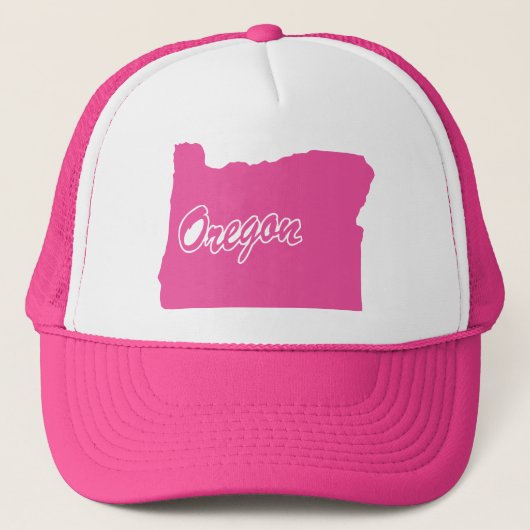 Rosa Staat Oregon Truckerkappe (Vorderseite)