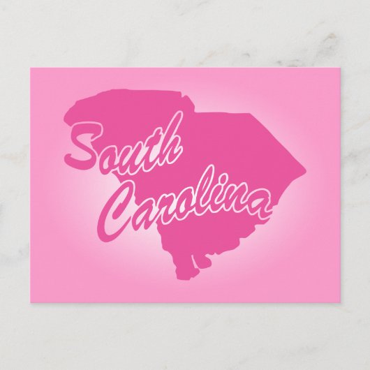 Rosa Staat South Carolina Postkarte (Vorderseite)