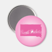 Rosa Staat South Dakota Magnet (Vorderseite/Rückseite)