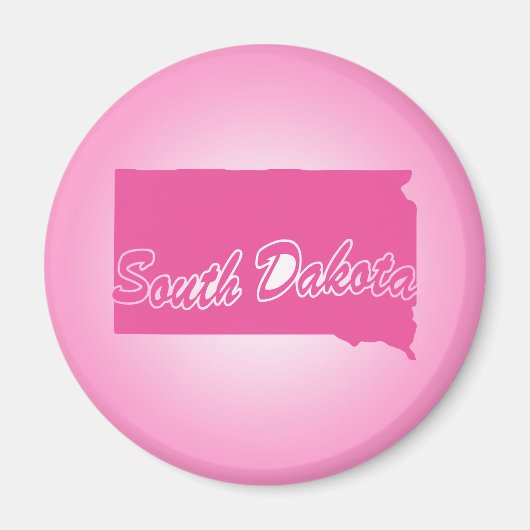 Rosa Staat South Dakota Magnet (Vorne)