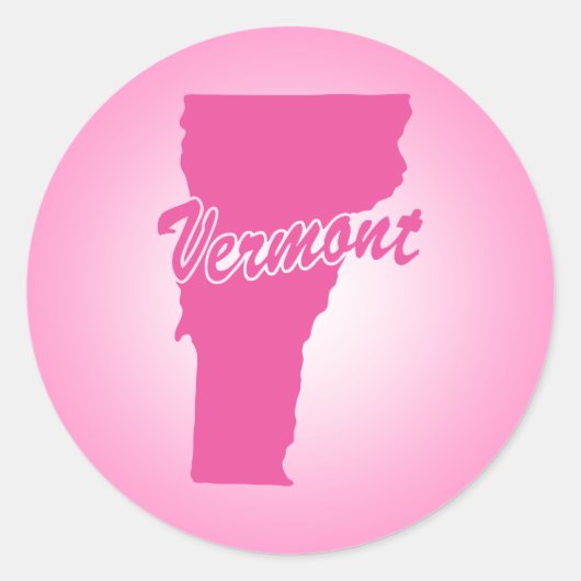 Rosa Staat Vermont Runder Aufkleber (Vorderseite)