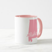 Rosa Staat von Alabama-Tasse Tasse (VorderseiteRechts)