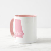 Rosa Staat von Alabama-Tasse Tasse (Vorderseite Links)