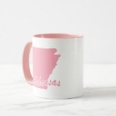 Rosa Staat von Arkansas Form Tasse (Vorderseite Links)