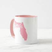Rosa Staat von Florida Form Tasse (Vorderseite Links)