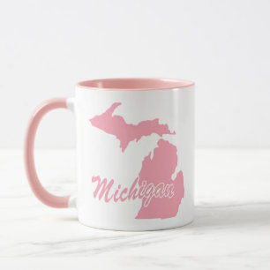 Rosa Staat von Michigan Form Tasse