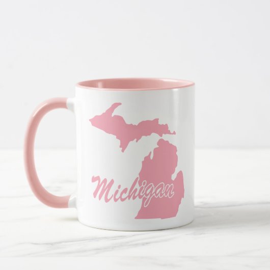 Rosa Staat von Michigan Form Tasse (Links)