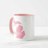 Rosa Staat von Michigan Form Tasse (Vorderseite Links)