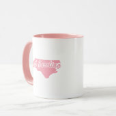 Rosa Staat von North Carolina Form Tasse (Vorderseite Links)