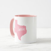 Rosa Staat von Texas Form Tasse (Vorderseite Links)