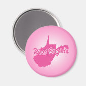 Rosa Staat West Virginia Magnet (Vorderseite/Rückseite)