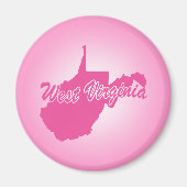 Rosa Staat West Virginia Magnet (Vorne)