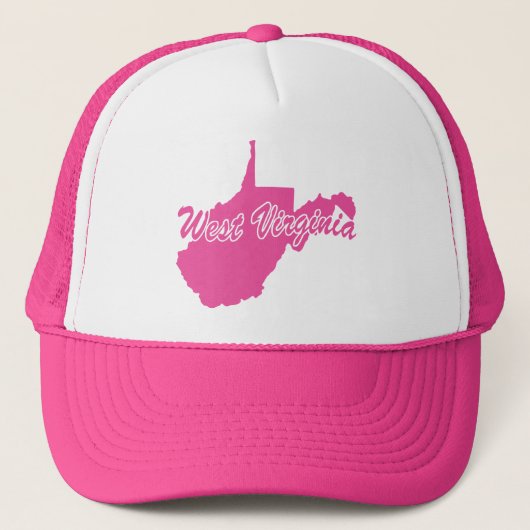 Rosa Staat West Virginia Truckerkappe (Vorderseite)