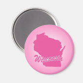 Rosa Staat Wisconsin Magnet (Vorderseite/Rückseite)