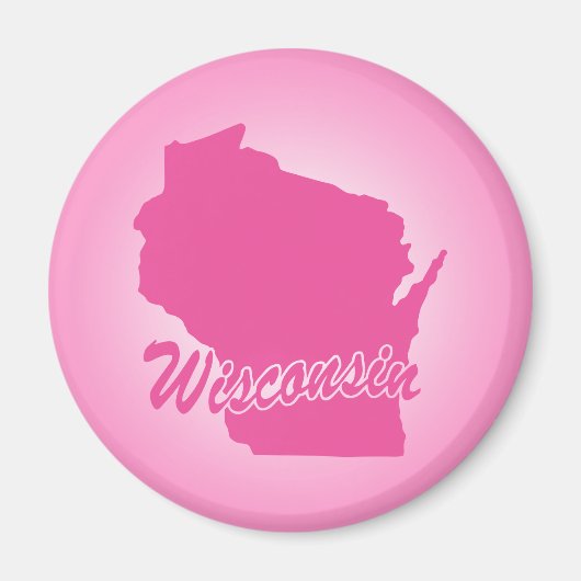 Rosa Staat Wisconsin Magnet (Vorne)