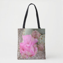 Rosa stachelige Birnen-Blüten-Tasche