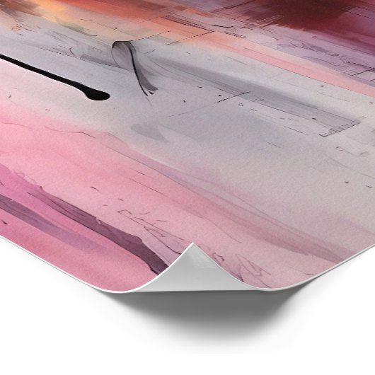 rosa Stadt Poster (Ecke)